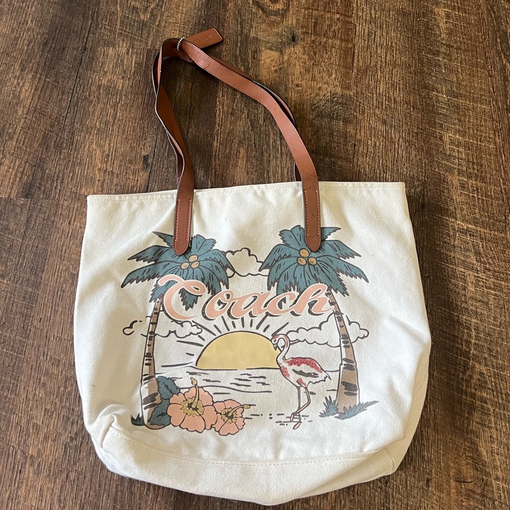 Coach alona summer canvas tote